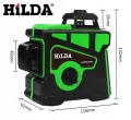 HILDA Poziomica Laserowa Laser 3D 12 linii + Statyw 160 cm