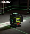 Hilda Poziomica 4D Laser Krzyżowy 2 Aku Blokada Wahadła + Odbiornik HD1