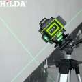 Hilda Poziomica 4D Laser Krzyżowy 2 Aku Blokada Wahadła + Odbiornik HD1