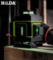 Hilda Poziomica 4D Laser Krzyżowy 2 Aku Blokada Wahadła + Odbiornik HD1