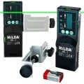 Hilda Poziomica 4D Laser Krzyżowy 2 Aku Blokada Wahadła + Odbiornik HD1