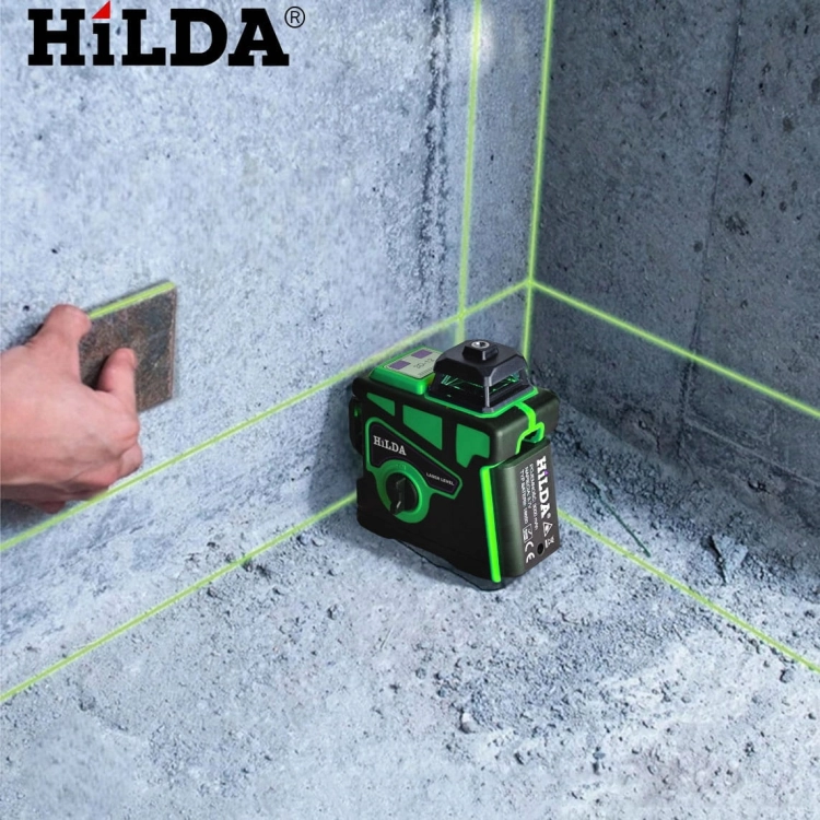 POZIOMICA LASEROWA LASER HILDA 3D 12 LINII PRO LASER KRZYŻOWY TYCZKA 290 cm