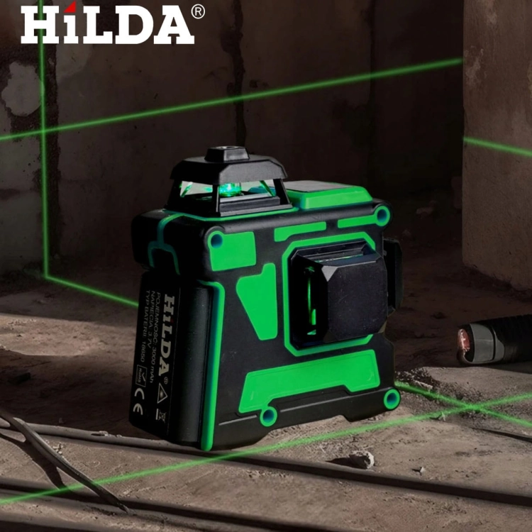 POZIOMICA LASEROWA LASER HILDA 3D 12 LINII PRO LASER KRZYŻOWY TYCZKA 290 cm