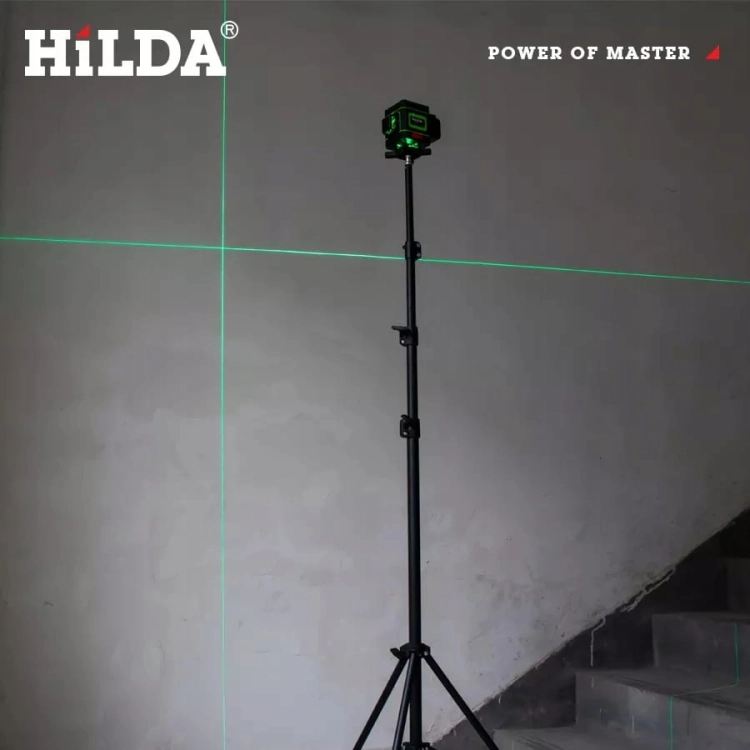 POZIOMICA LASEROWA 360 PŁASZCZYZNOWA HILDA 4D LASER KRZYŻOWY STATYW 290 CM