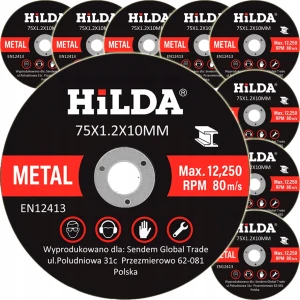 TARCZA TARCZE DO CIĘCIA METALU STALI 75 X 10 X 1 MM SZLIFIERKI 10 SZTUK