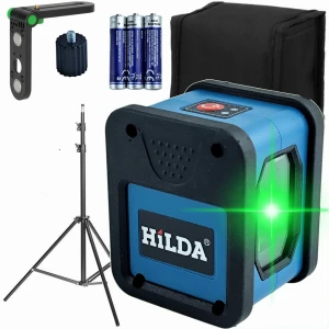HILDA Poziomica Laserowa  Laser Krzyżowy 2D Samopoziomująca Uchwyt Statyw 2M