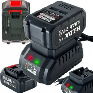 SZYBKA ŁADOWARKA + AKUMULATOR 21V 4Ah FAST CHARGER 2A 42W LED HILDA
