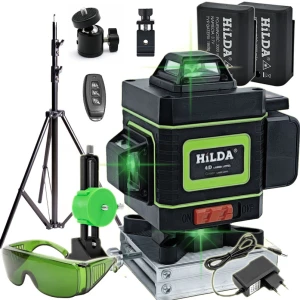 POZIOMICA LASEROWA 360 PŁASZCZYZNOWA HILDA 4D LASER KRZYŻOWY STATYW 290 CM