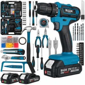 HILDA Wiertarka Wkrętarka Zakrętarka Akumulatorowa 2Ah 21V 2x Aku + Bity