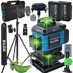 POZIOMICA LASEROWA 360 PŁASZCZYZNOWA HILDA 4D LASER KRZYŻOWY STATYW 290 CM