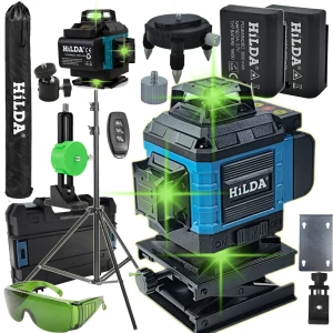 Hilda Poziomica 4D 16 Linii Statyw 2 Metry  Laser Krzyżowy Samopoziomujący 360 Statyw 2,2 m 