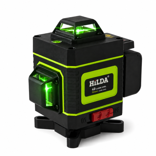 POZIOMICA LASEROWA 360 PŁASZCZYZNOWA HILDA 4D LASER KRZYŻOWY STATYW 290 CM