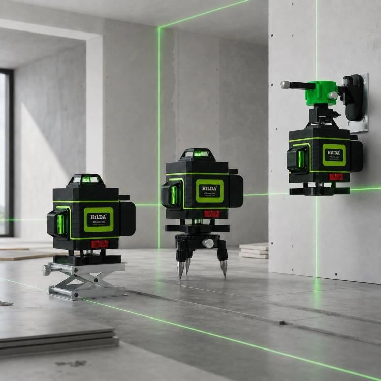 POZIOMICA LASEROWA 360 PŁASZCZYZNOWA HILDA 4D LASER KRZYŻOWY STATYW 290 CM