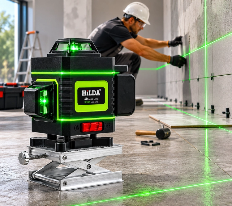 Hilda Poziomica 4D 16 Linii Statyw 2 Metry Laser Krzyżowy Samopoziomujący 360 Statyw 2,2 m