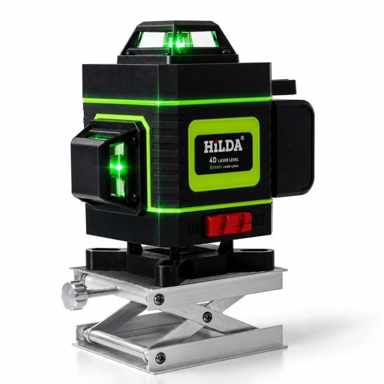 Hilda Laser Krzyżowy 4D Pro 16 Linii Samopoziomujący Poziomica 360 2 Aku