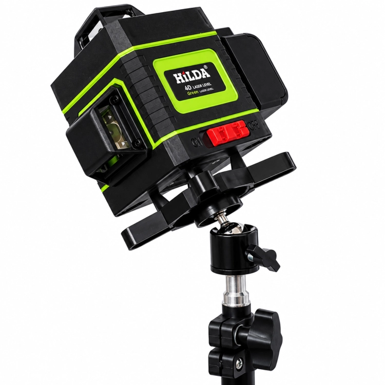 Hilda Laser Krzyżowy 4D Pro 16 Linii Samopoziomujący Poziomica 360 2 Aku