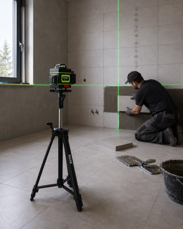 Hilda Laser Krzyżowy 4D Pro 16 Linii Samopoziomujący Poziomica 360 2 Aku