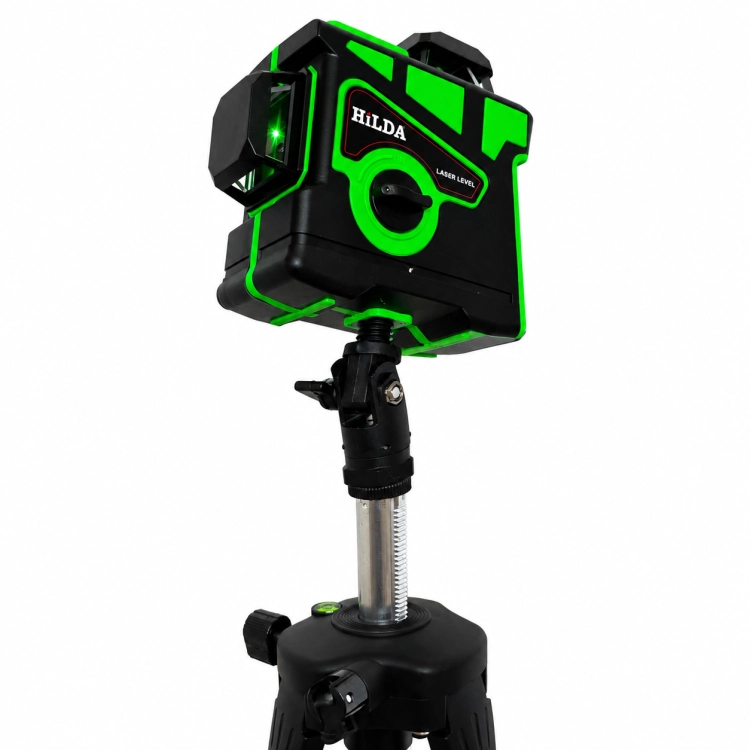 HILDA Poziomica Laserowa Laser 3D 12 linii + Statyw 160 cm