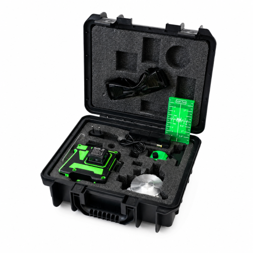 POZIOMICA LASEROWA LASER HILDA 3D 12 LINII PRO LASER KRZYŻOWY TYCZKA 290 cm
