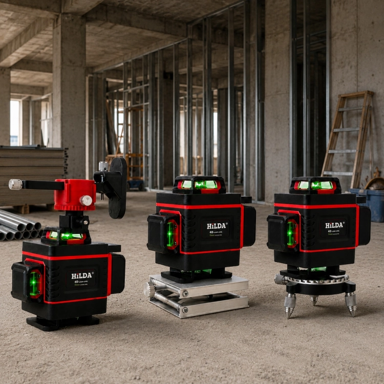 POZIOMICA LASEROWA 360 PŁASZCZYZNOWA HILDA 4D MAX LASER KRZYŻOWY TYCZKA 4,2