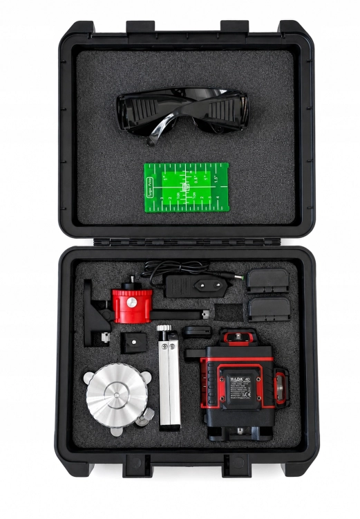 POZIOMICA LASEROWA 360 PŁASZCZYZNOWA HILDA 4D MAX LASER KRZYŻOWY TYCZKA 4,2