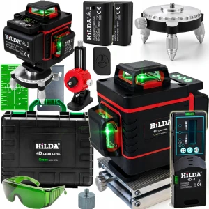 POZIOMICA LASEROWA 360 HILDA 4D MAX 16 LINII LASER KRZYŻOWY ODBIORNIK