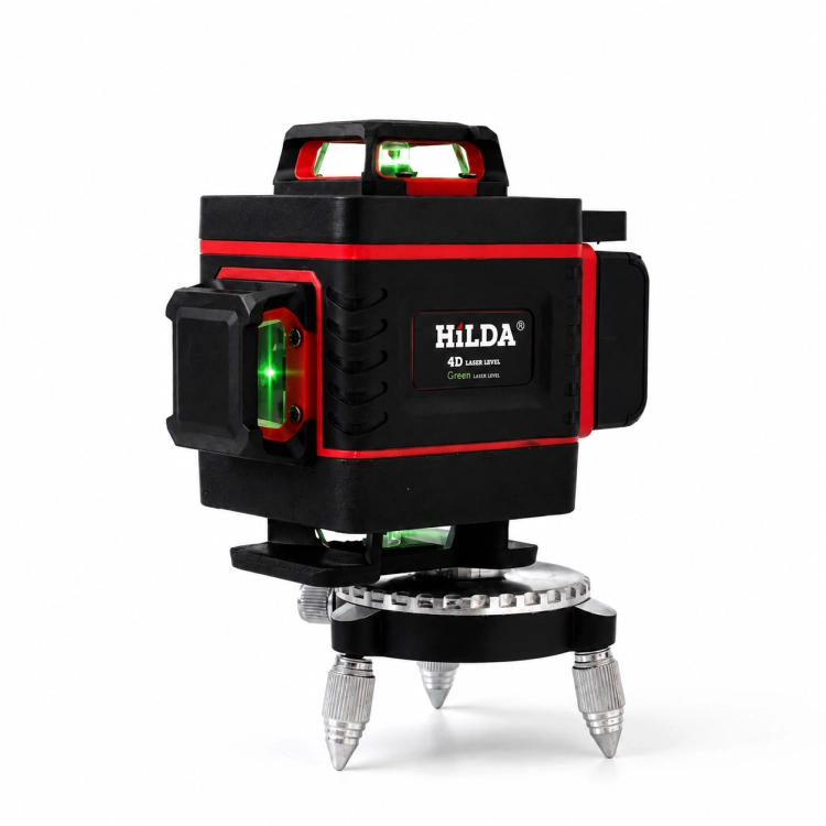 Hilda Poziomica 4D Statyw 1,6 M Laser Krzyżowy 360 2 Aku Blokada Wahadła