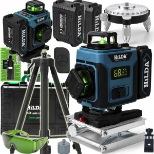 POZIOMICA LASEROWA HILDA 16 LINII LASER KRZYŻOWY 4D PRO + STATYW 1,6 M
