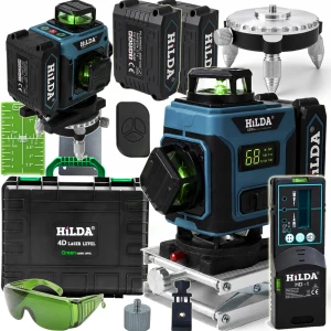 POZIOMICA LASEROWA HILDA 16 LINII LASER KRZYŻOWY 4D PRO + ODBIORNIK