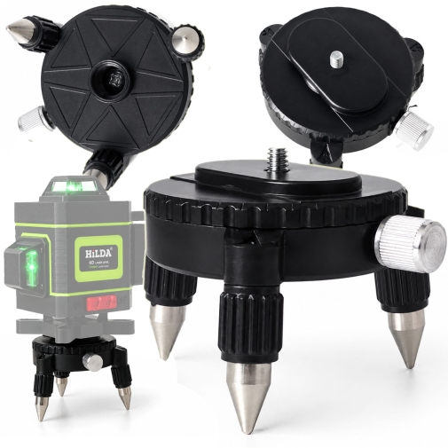 Minitripod obrotowy 360 Statyw do Poziomicy Laserowej 1/4" 5/8" HILDA