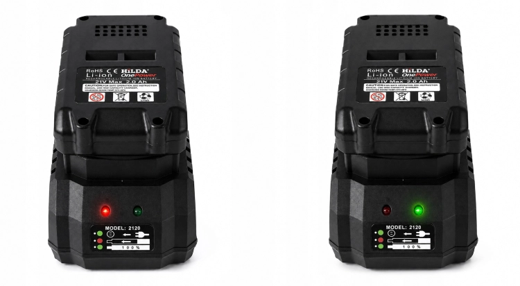 SZYBKA ŁADOWARKA PIŁY SEKATORA WIERTARKI FAST CHARGER HILDA 21V 2A 42W LED