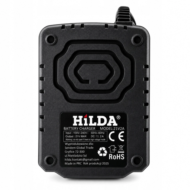 SZYBKA ŁADOWARKA PIŁY SEKATORA WIERTARKI FAST CHARGER HILDA 21V 2A 42W LED