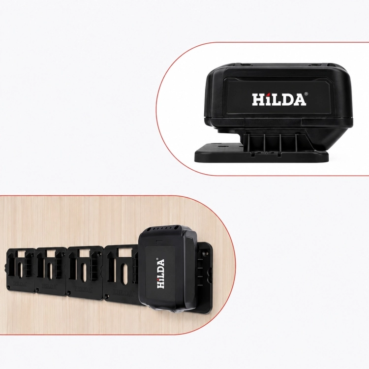 10 x Uchwyt ścienny na akumulator HILDA MAKITA BOSCH + śruby