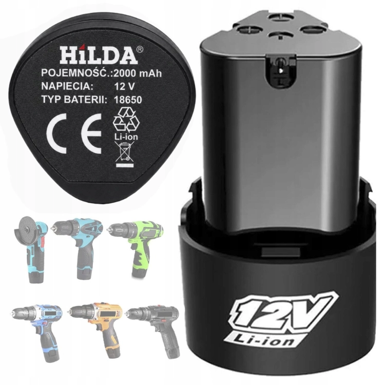 AKUMULATOR DO MINI SZLIFIERKI KĄTOWEJ WIERTARKI HILDA 2000 MAH